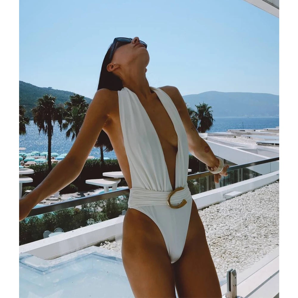 Two Pieces Micro Bikini 2025 Sexy Swimsuit Women Halter Swimwear Biquini Female Solid Bodysuit Bathing Suits Sarong Mini Skirt