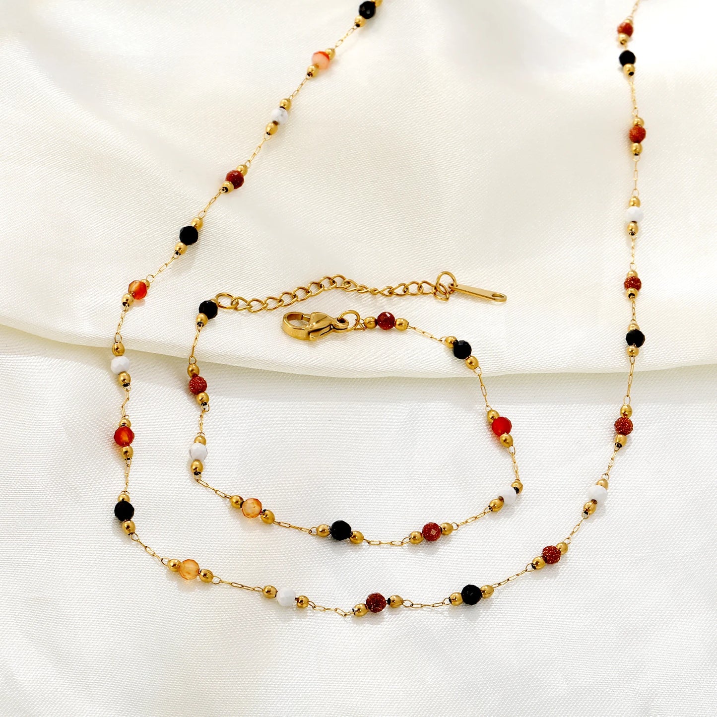 LUXUKISSKIDS Fashion Cubic Love Heart Minimalist Jewelry Set Necklace Earrings Bracelets Stainless Steel Women/Girls Accesories