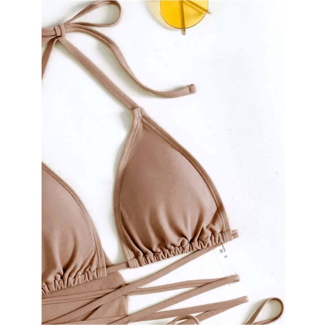 S - XL With Tassel Skirt Long Sleeve Bikini Women Swimwear Female Swimsuit Four-pieces Bikini set Bather Bathing Suit Swim V7060