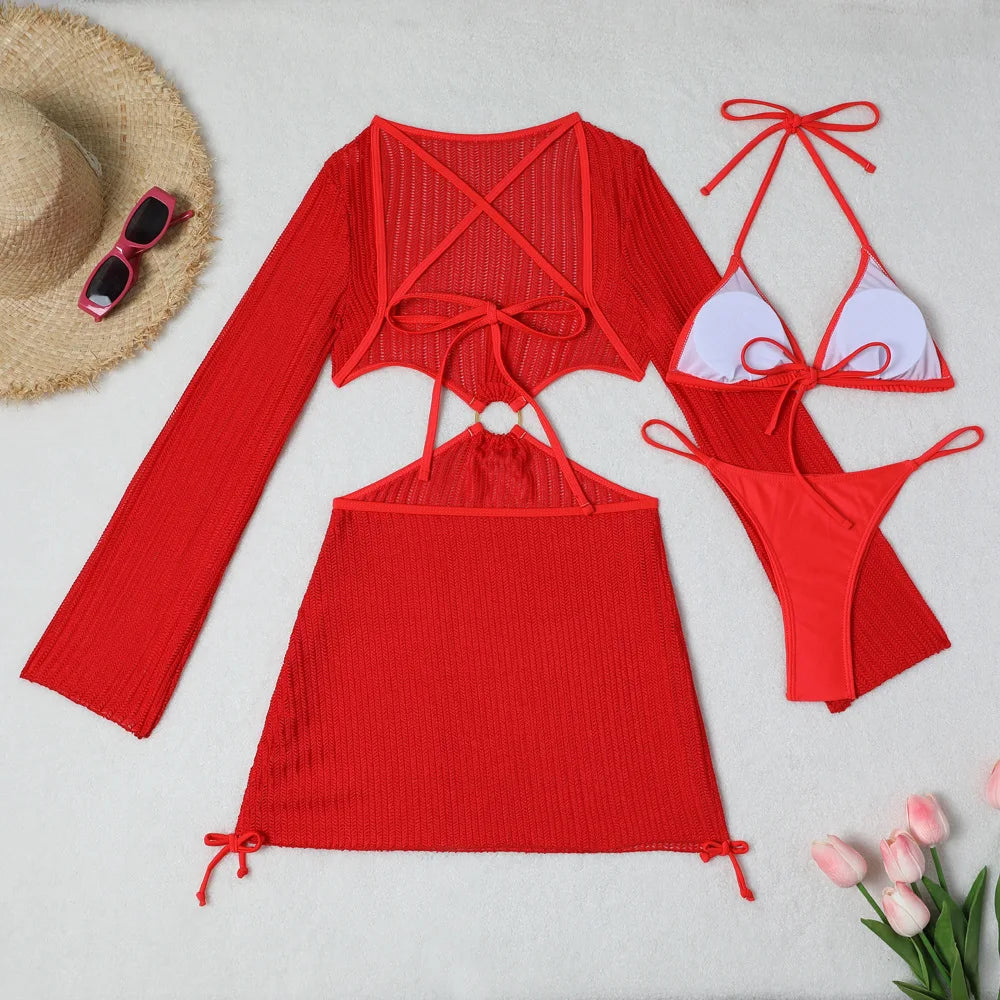 2025 Sexy Bikinis Female Swimsuits Women's Three-Piece Swimwear Beach Swim Wear Bathing Suits Brazilian Bikini Set Pool Bather