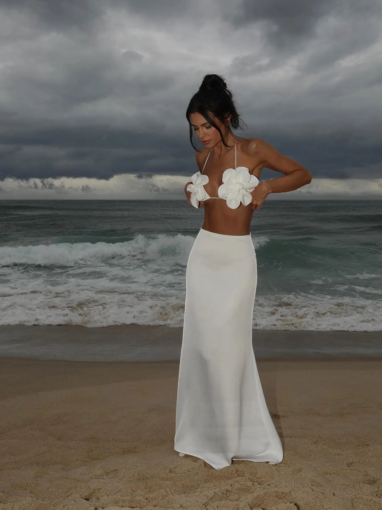 Sexy Bikini Swimsuit with Skirt Bandage Swimwear Women Brazilian Bikini 3 Pcs Bathing Suit A Line Skirt Summer Female