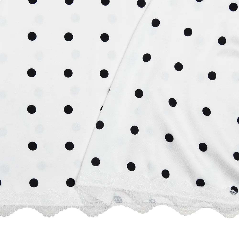 JULISSA MO Deep V-neck Print Polka Dot Halter Women Dress Backless Patchwork Lace Mini Dress Summer Slim Elegant Party Clubwear