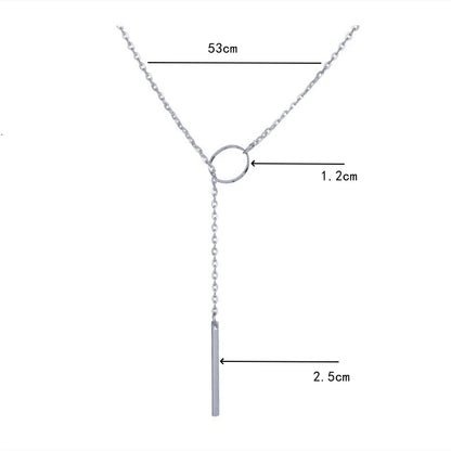 2025 New Fashion Necklace Design Ladies Fashion Simple Simple Metal Round Necklace Wholesale Sales