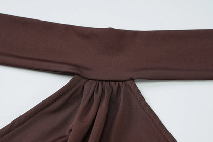 Dulzura Summer Fashion Sexy Halter Sleeveless Lace Up Backless Bodycon Mini Dress Women'S Solid Elegant Party Club Street Outfit