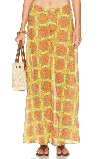 2025 New High Quality Elegant One Piece Swimsuit And Skirt Print Deep-V Lace-up Women Bikini Set Swimwear Party Bathing Suit