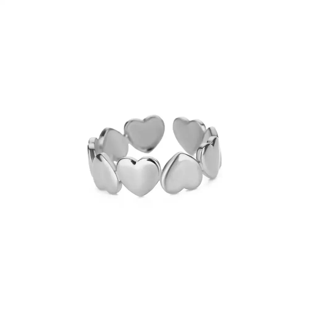 Zircon Little Heart Rings For Women Minimalism Heart Ring Stainless Steel Finger Dainty Ring Valentine Gifts Free Shipping