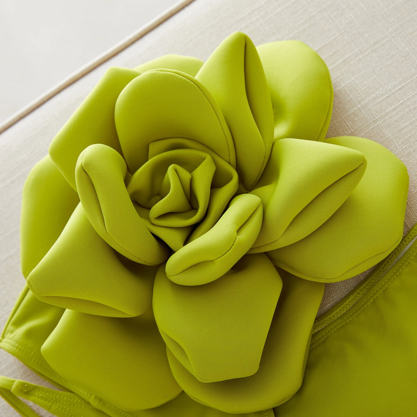 2025 3D Flower Bikini Set With Cover Up Luxury Swimsuit Women Sexy Floral Swimwear High Waist Monokini Desire Bodysuit Swim Suit