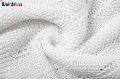 Weird Puss Sexy Elegant Halter Dress Women Summer Backless Lace-Up Color-Block Sleeveless Trendy Nightclub Wild Fashion Clothing