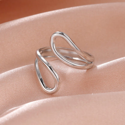 Skyrim Stainless Steel Women Rings Geometric Heart Aesthetic Adjustable Open Finger Ring Fashion Party Jewelry Gifts Wholesale